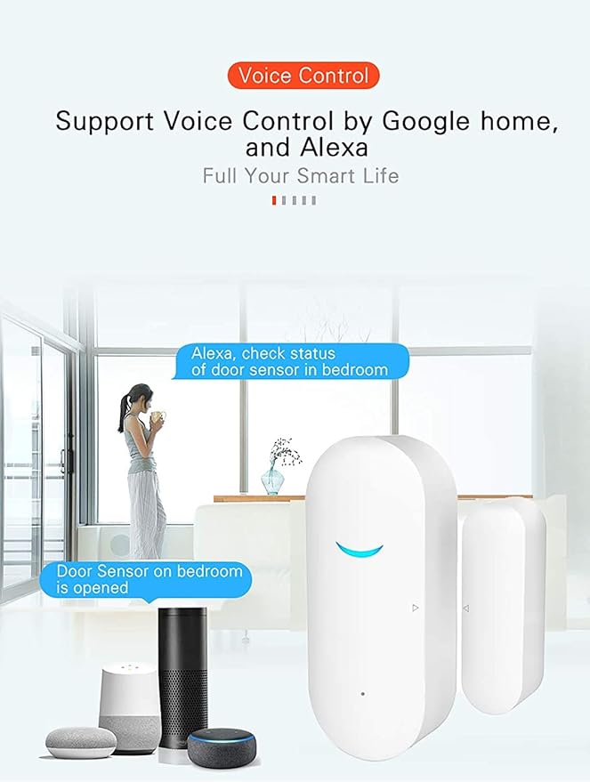 2-Pack WiFi Door and Window Sensors, Tuya Smart Alarm - Image 4