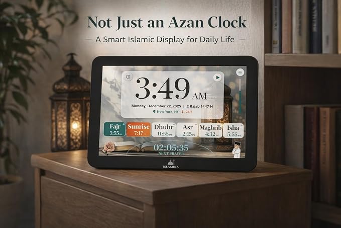 Islamika Smart Islamic Display 10” – WiFi Azan Clock, Global Prayer Times - Image 2