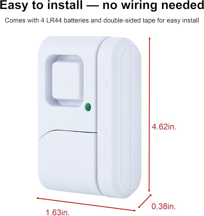 UltraPro Personal Security Window and Door Alarm, 4 Pack, DIY Protection - Image 2