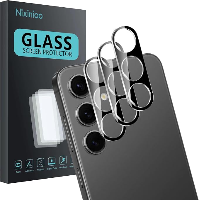 3 Pack Camera Lens Protector for Samsung Galaxy S24/S23/S23 Plus, Tempered Glass by Unknown