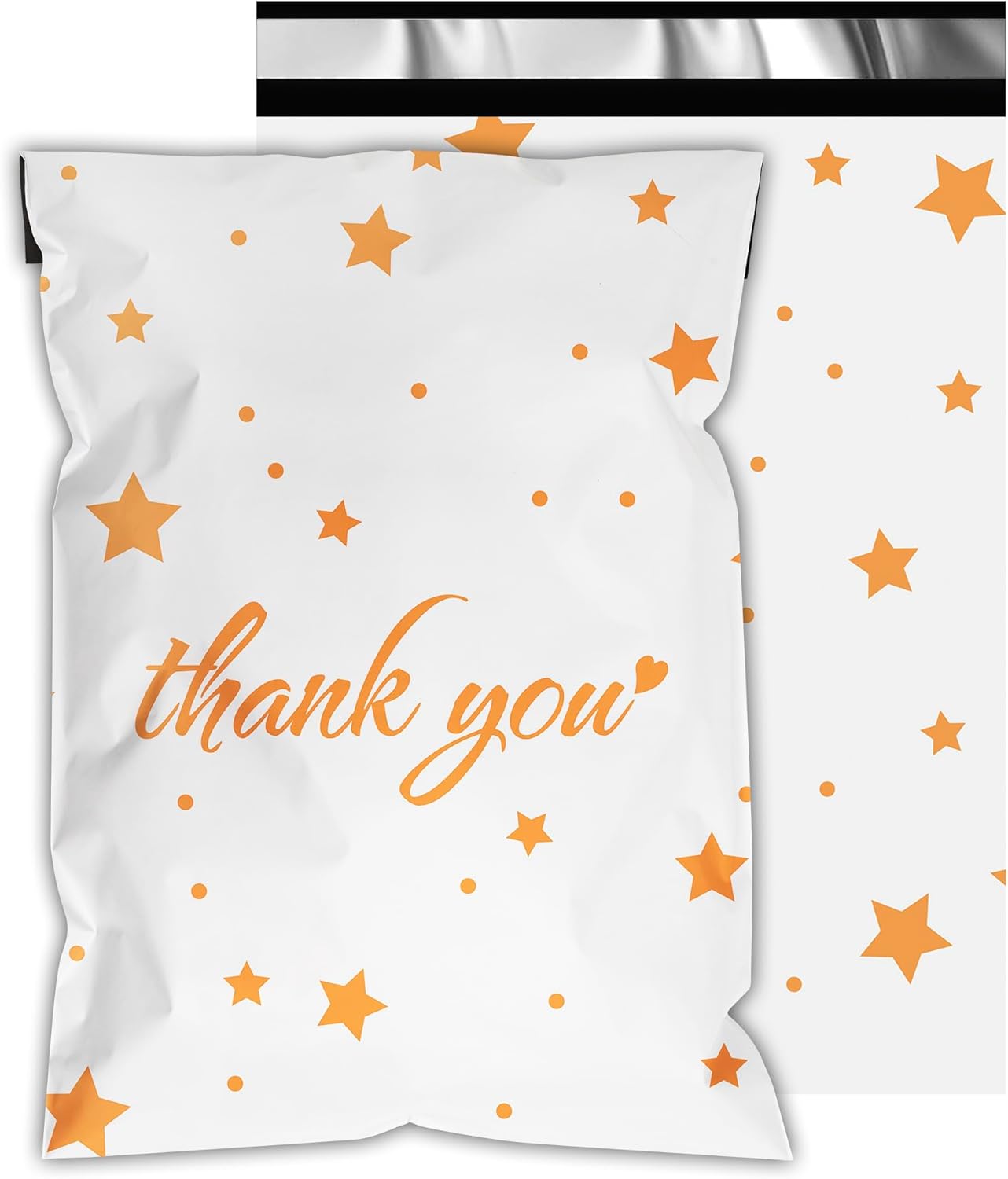 Thank You Poly Mailers 12x15.5 Inch 50 Pcs - Pentagram printed Shipping Bags, 2.4mil Thickness, Waterproof and Tear Resistant Mailing Envelopes, Self-Sealing Packaging Bags for Small Business