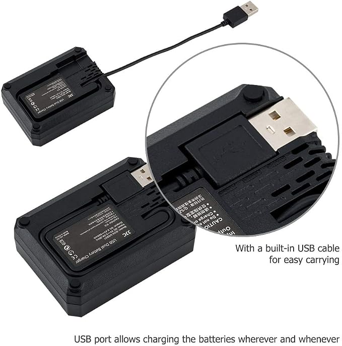 JJC DMW-BLF19 & DMW-BLK22 Battery Charger USB Dual Slot - Image 4