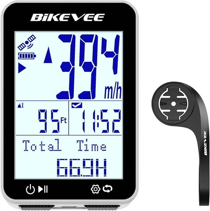 GPS Bike Computer Wireless Bicycle Speedometer Odometer 9 Languages Auto by Bikevee