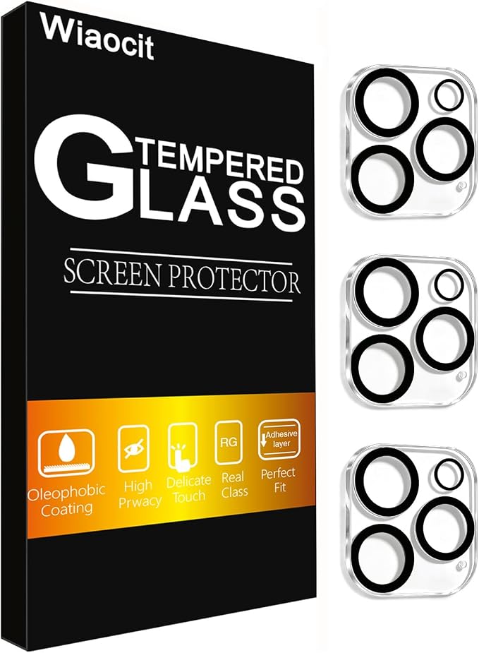 Wiaocit 3 Pack Tempered Glass Camera Lens Protector by Wiaocit