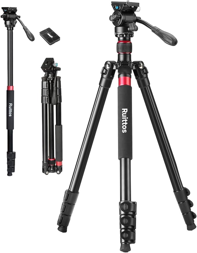 Camera Tripod, Aluminum Heavy Duty Tripod by Ruittos