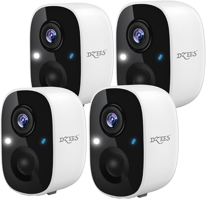 Dzees 2K Security Cameras Wireless Outdoor, Battery Powered AI Motion Detection by Dzees