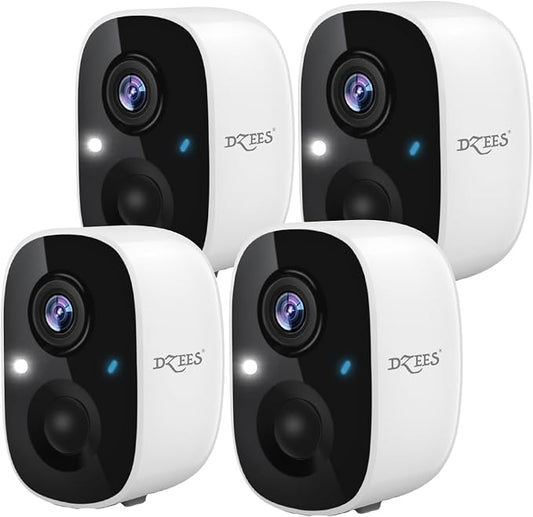 Dzees 2K Security Cameras Wireless Outdoor, Battery Powered AI Motion Detection by Dzees