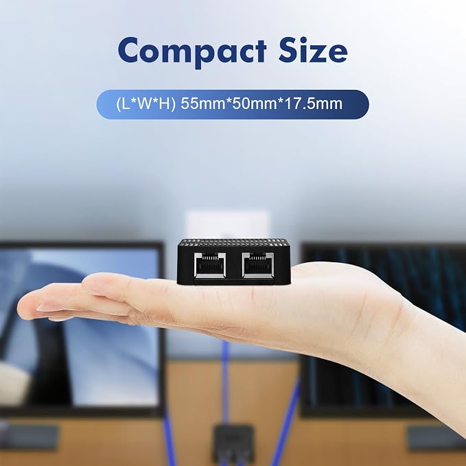 Binardat 1 to 2 Gigabit Network Splitter, 3 Port Gigabit Ethernet Switch - Image 7