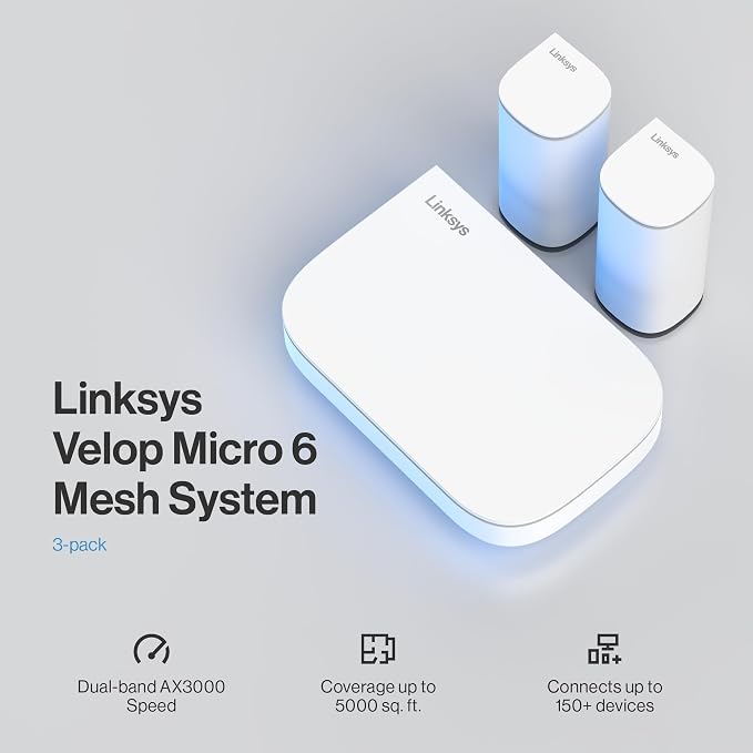Linksys Multi-gig Micro Mesh WiFi 6 System | Connect 100+ Devices | Up to 5 - Image 2