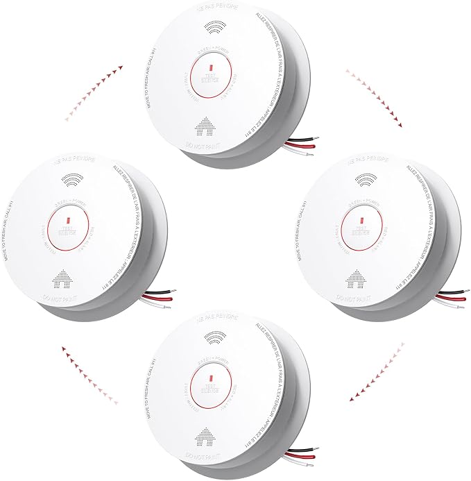 Siterlink Hardwired Smoke Detector Carbon Monoxide Detector Combo 10 Year by SITERWELL