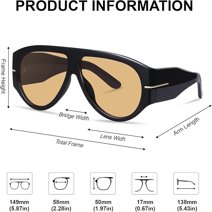 Oversized Retro Aviator Sunglasses - Image 6