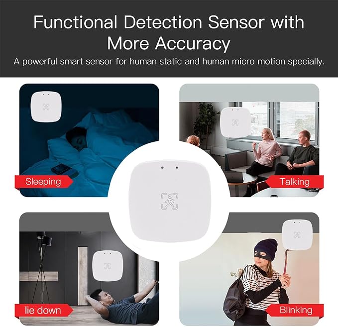 Presence Sensor, WenzhiIoT Smart Motion Sensor WiFi 24 GHz Radar MmWave - Image 6