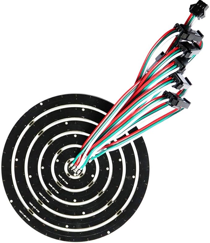 93 LEDs 6 Rings WS2812B 5050 RGB LED Ring Lamp Light Individually Addressable - Image 2