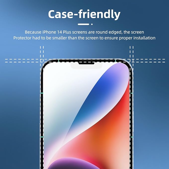 NEW'C 3x for iPhone 14 Plus Screen Protector+ 3x Camera Lens Protector - Image 3