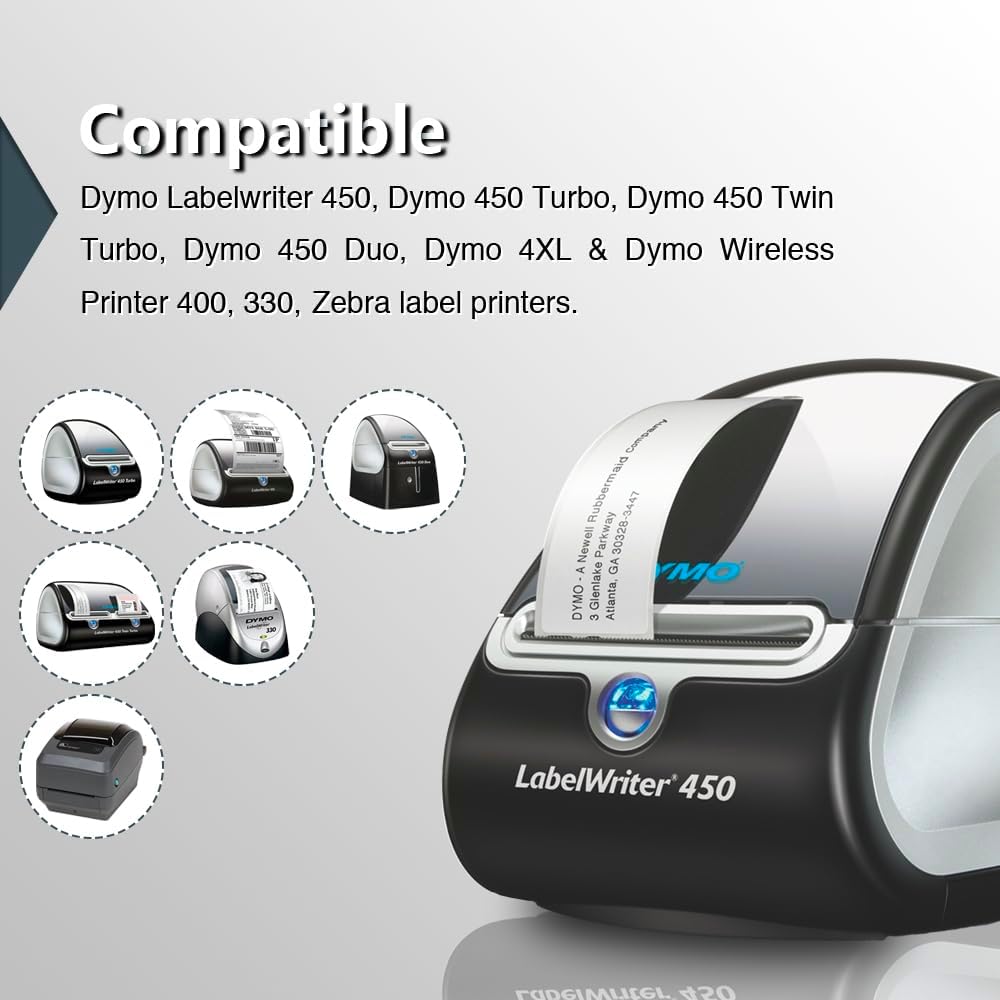 BETCKEY Colored Labels Compatible with Dymo 30336 (1" x 2-1/8") Return Address Labels, Compatible for Dymo LabelWriter Thermal 450, 4XL & Zebra Desktop Printers [6 Rolls, 3000 Labels, Light Blue]