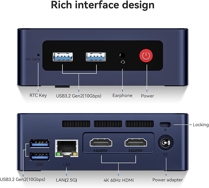 Beelink Mini PC, Mini S12 Intel 12th Gen 4-Core N95, Mini Computer 12GB LPDDR5 - Image 8