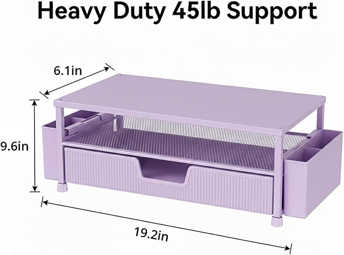 ECOLOVI Desk Organizer and Accessories, 2-Tier Computer Monitor Stand Rise - Image 2