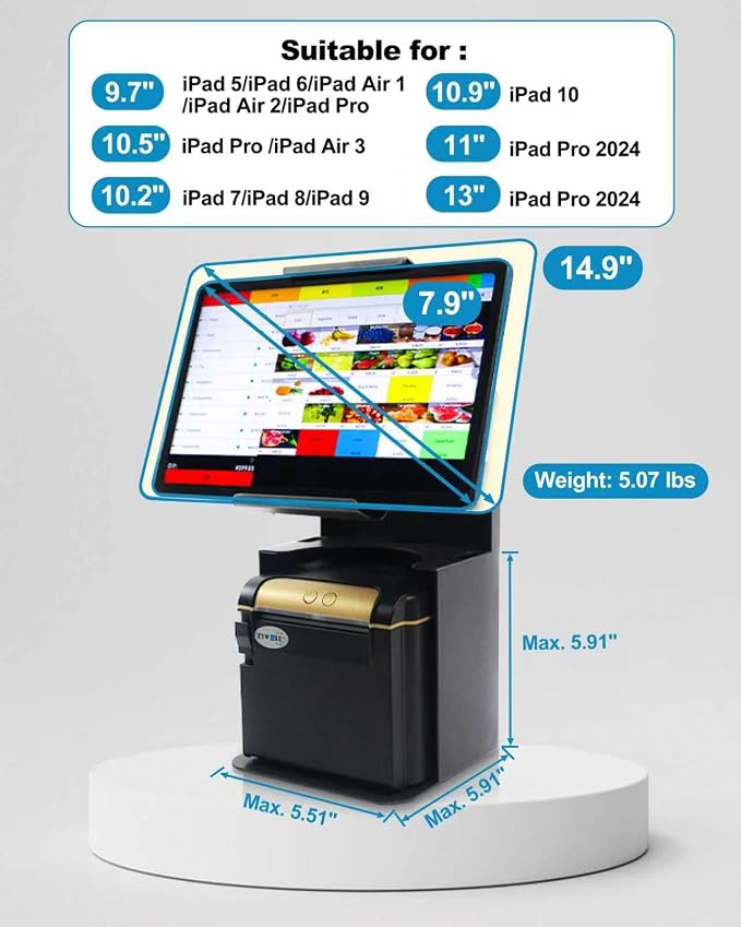 ZYWELL TS32 iPad Pos Stand Swivel - Image 5