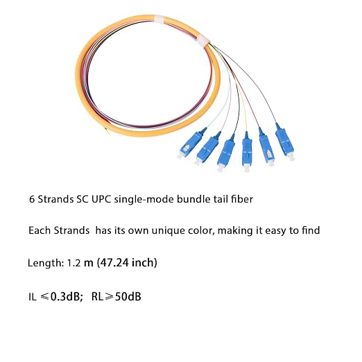 6 Strands SC UPC Singlemode Fiber Optic Pigtail 1.5m SC Single Mode Fiber Cable - Image 2