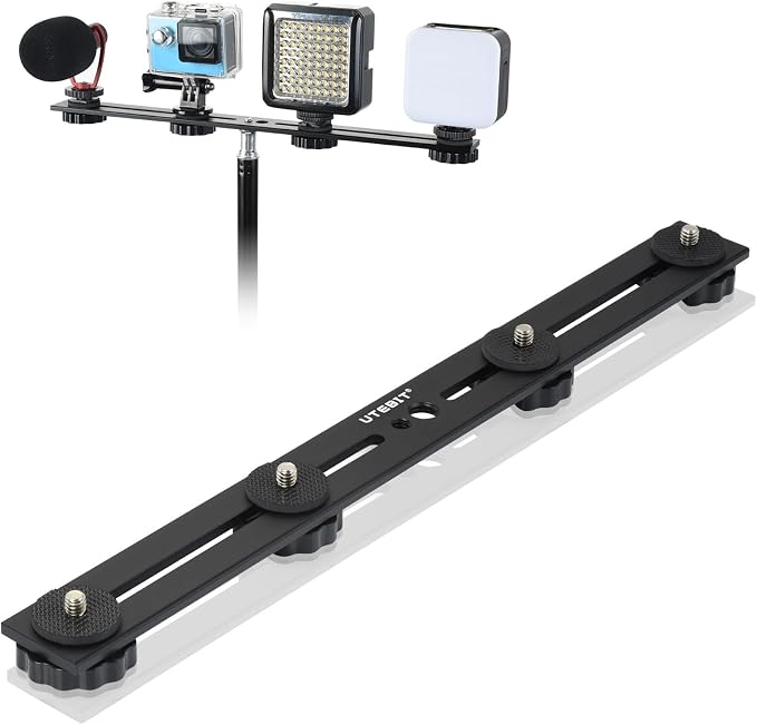 UTEBIT 13 inch Flash Bracket, Long Dual Camera Mount Flash Bracket Extension Bar by UTEBIT
