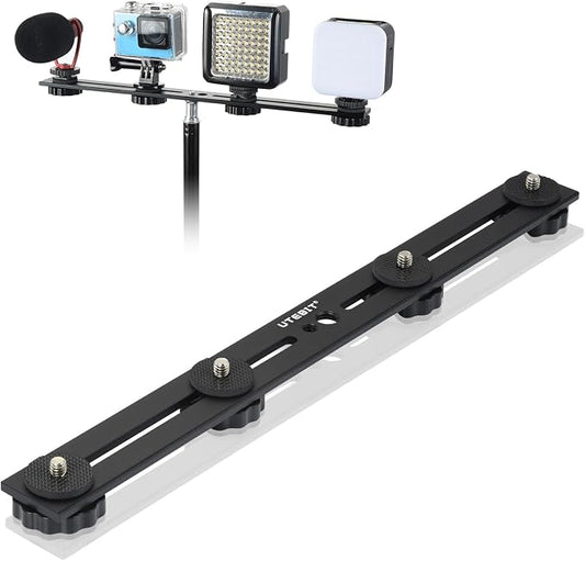 UTEBIT 13 inch Flash Bracket, Long Dual Camera Mount Flash Bracket Extension Bar by UTEBIT