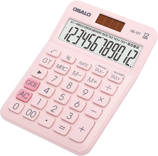 Pocket Small Size Desk Calculator, 12 Digit Large LCD Display, Basic Tax by Pendancy