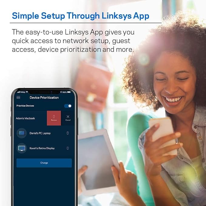 Linksys Velop Mesh Home WiFi System, 000 Sq. ft Coverage, 40+ Devices, Speeds - Image 5