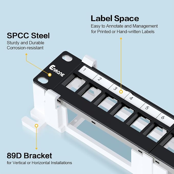 12 Port Blank Keystone Patch Panel Wall Mount 10inch - Image 2