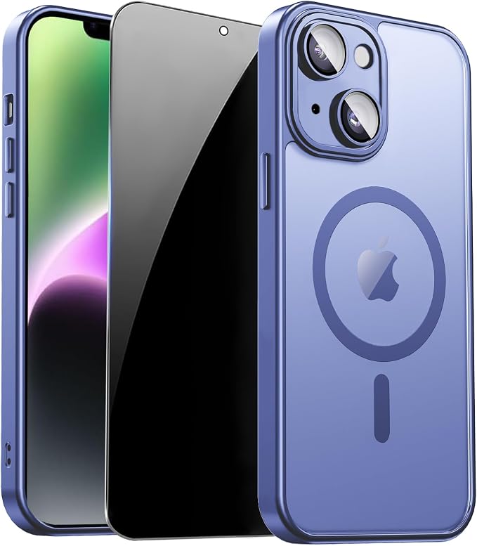 for iPhone 14 Plus Case with Privacy Screen Protector and Camera Protection by ZOZDOKG
