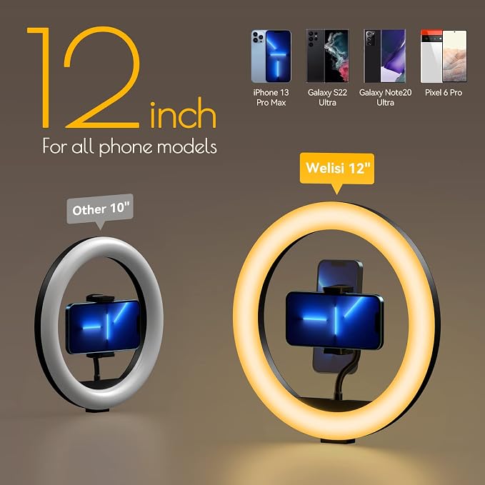 Weilisi 12" Selfie Ring Light - Image 3
