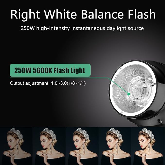 Godox 750W Professional Studio Strobe Flash Light Kit, 3-Light Godox Strobe - Image 3