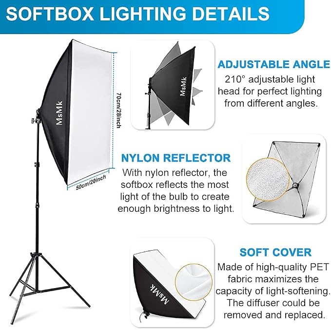 Photography Lighting Kit 8.5x10ft Backdrop Support System and LED Softbox Set - Image 5