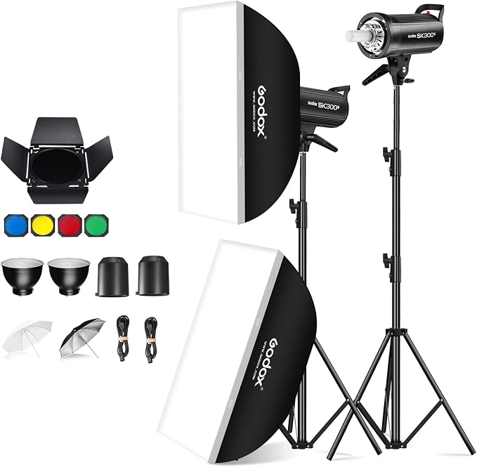 Godox 2X SK300II Studio Flash Strobe Kit:2.4G 600Ws Speedlite Flash Monolight - Image 2