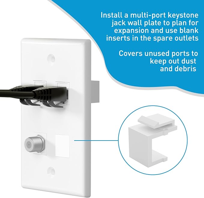 50-Pack Blank Keystone Jack Inserts - Image 2