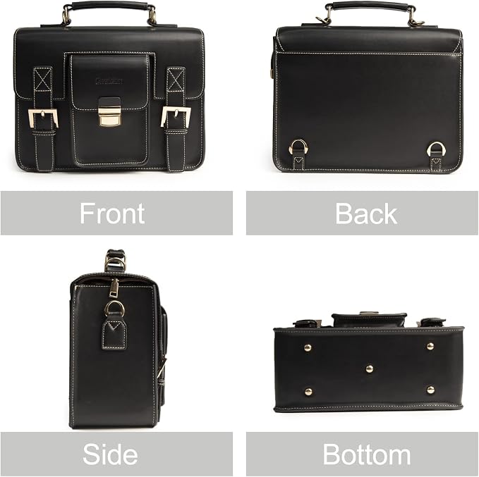Cwatcun Leather Camera Bag Compact Shoulder Bag - Image 6
