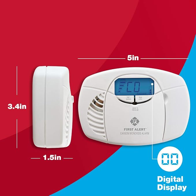 First Alert CO410 Digital Carbon Monoxide Detector 3-Pack | Battery Operated - Image 3