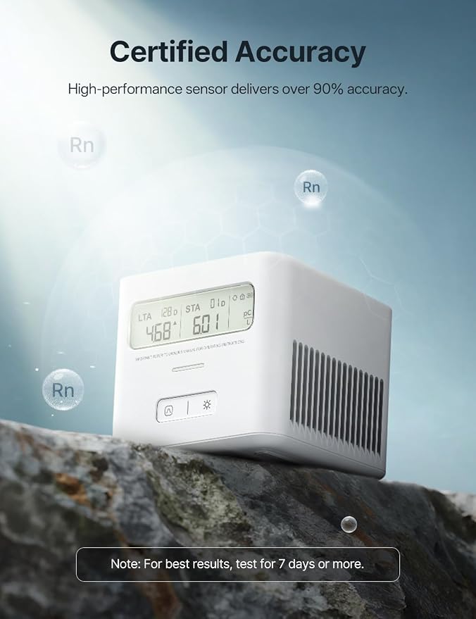 X-Sense Radon Detector for Home, Zero Lab Fees, No Installation Required - Image 2