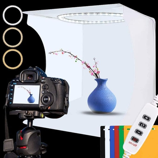 Photo Studio Light Box Kit 12x12 Inch, Folding Lightbox by DUCLUS