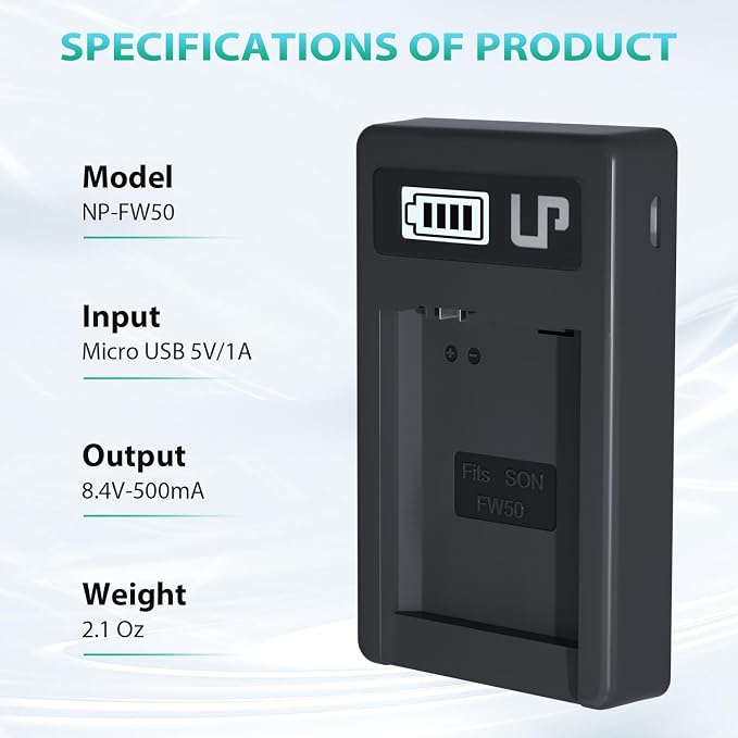 NP-FW50 Battery Charger, LP LCD Display USB Charge Port Station, Compatible - Image 6