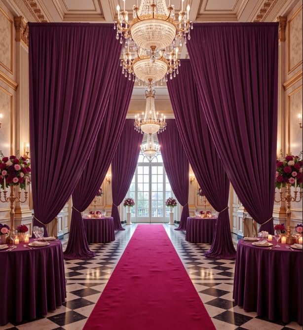 10ft x 15ft Burgundy Backdrop Curtains - Image 9