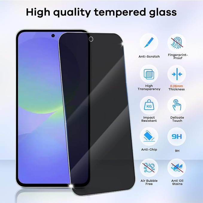 3+3 Pack for Samsung Galaxy A36 5G Privacy Screen Protector & Phone Camera Lens - Image 3