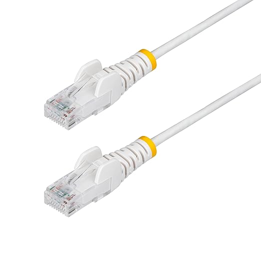 StarTech.com 2ft White Slim CAT6 Ethernet Cable, Snagless RJ45, 28AWG Pure Bare by StarTech