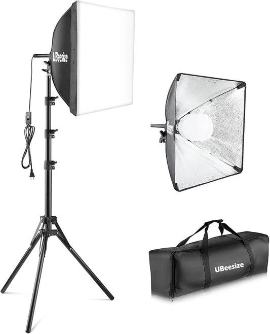 UBeesize Softbox Photography Lighting Kit, 16” x 16” Continuous Lighting Kit by UBeesize