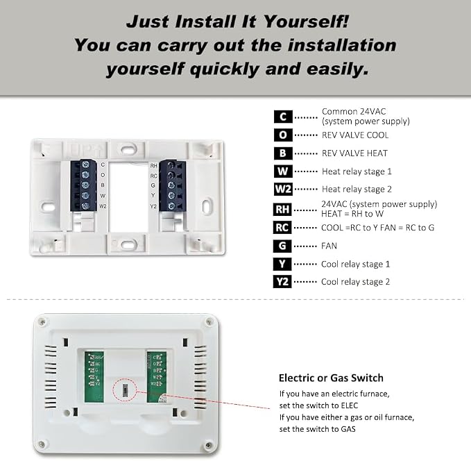Multi Stage Thermostat for Home Cooling and Heating, 2 Heat/2 Cool, Super Clear - Image 5