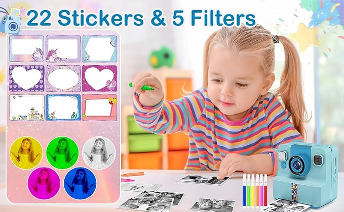 Nreonrick Kids Camera Instant Print, Selfie Toddler Digital Instant Camera - Image 8