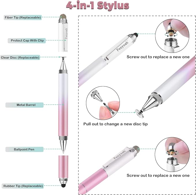 Penyeah Stylus Pen for Touch Screens, Universal Touch Screen Pen Phone/Tablet - Image 2