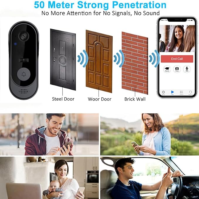 ZIG1 Doorbell Camera Wireless No Subscription, 1080p Video Doorbell - Image 7