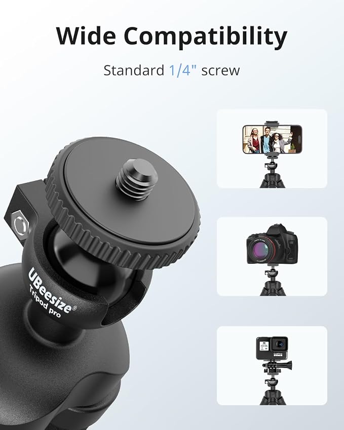 UBeesize Flexible Mini Phone Tripod, Portable and Adjustable Camera Stand Holder - Image 2