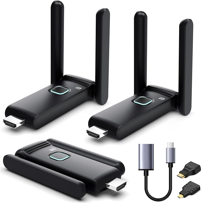 Wireless HDMI 2 Receivers and Transmitter, No Hot, Plug and Play, 2.4/5.8GHz by YUYUNLOMN