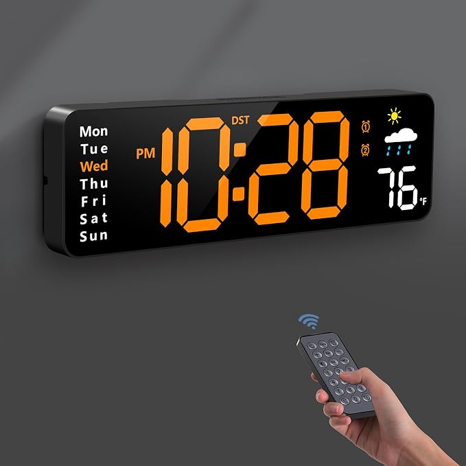 Digital Wall Clock, Digital Clock Large Display by DigitalAlarmClocks